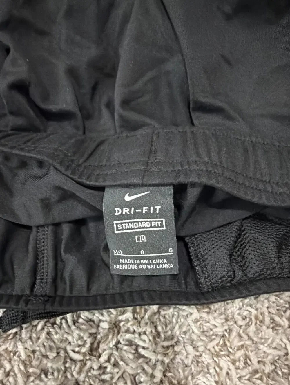 Nike Kids Boys  Dri-Fit Black Gray Pants L+ Husky